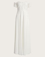 Maddie Off-Shoulder Wedding Dress, Ivory (IVORY), large