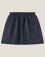 Bow Quilted Skirt, Blue (NAVY), large