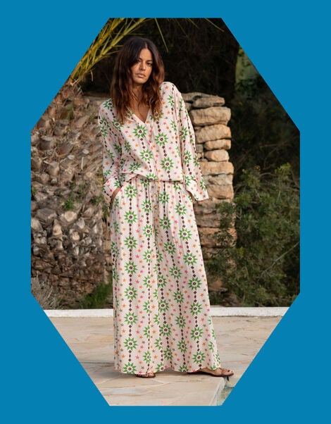 La Galeria Elefante Star Print Blouse, Orange (PEACH), large