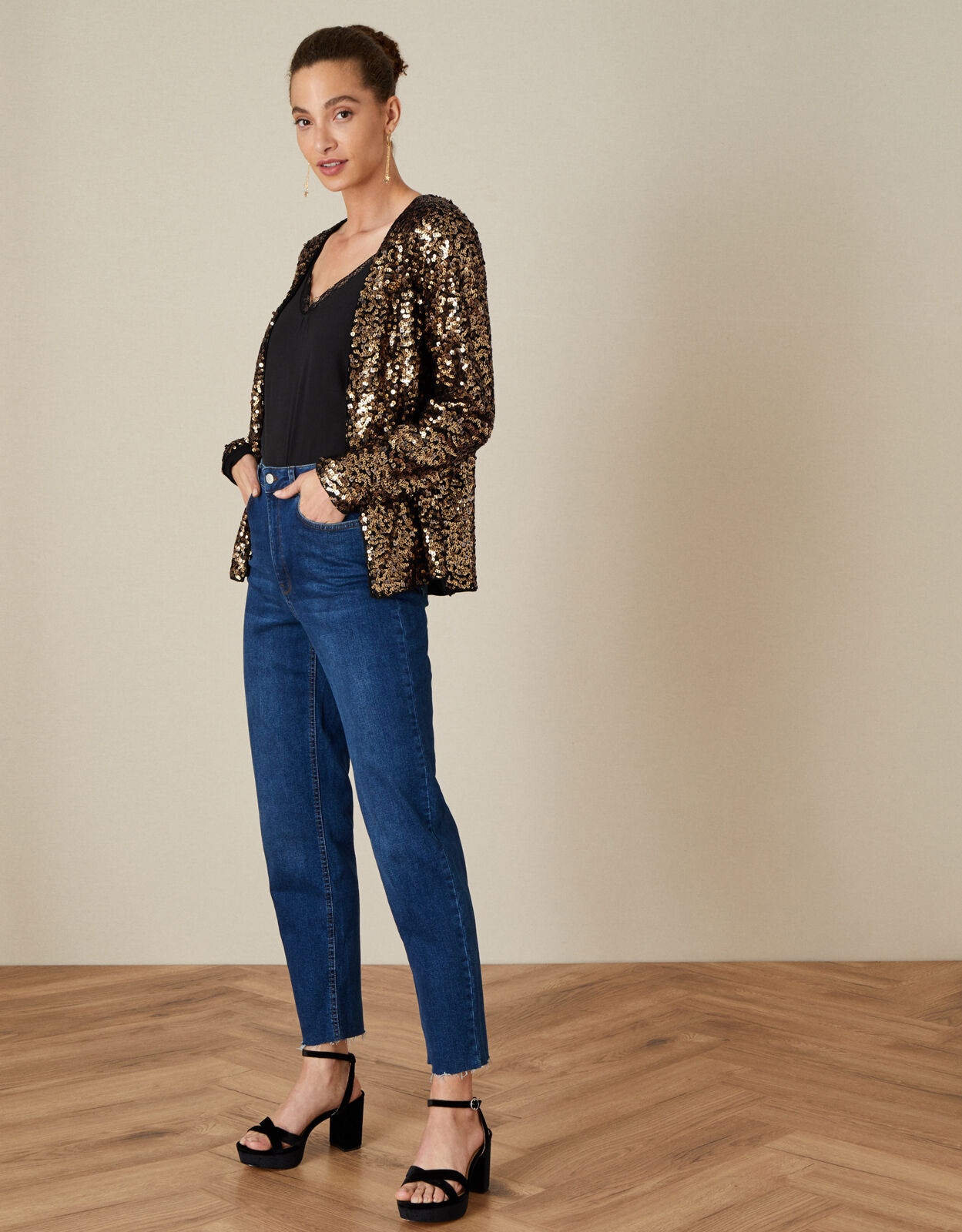 Monsoon sequin sales jacket