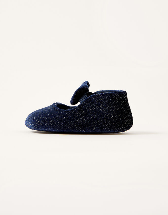 Shimmer Velvet Booties, Blue (NAVY), large