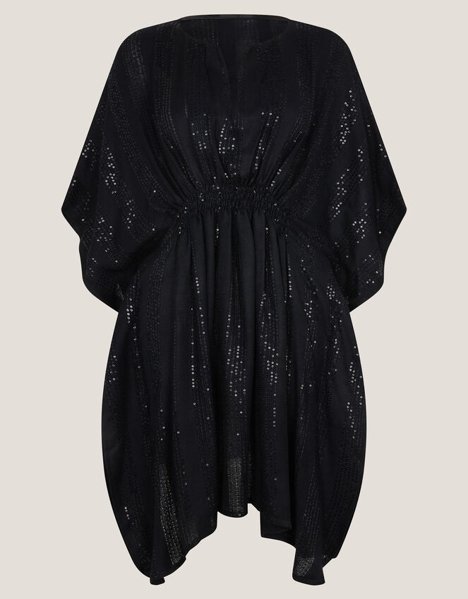 Sana Sequin Embellished Kaftan, Black (BLACK), large