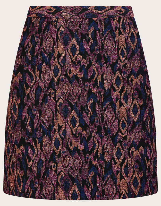 Joanne Metallic Jacquard Skirt, Purple (PURPLE), large