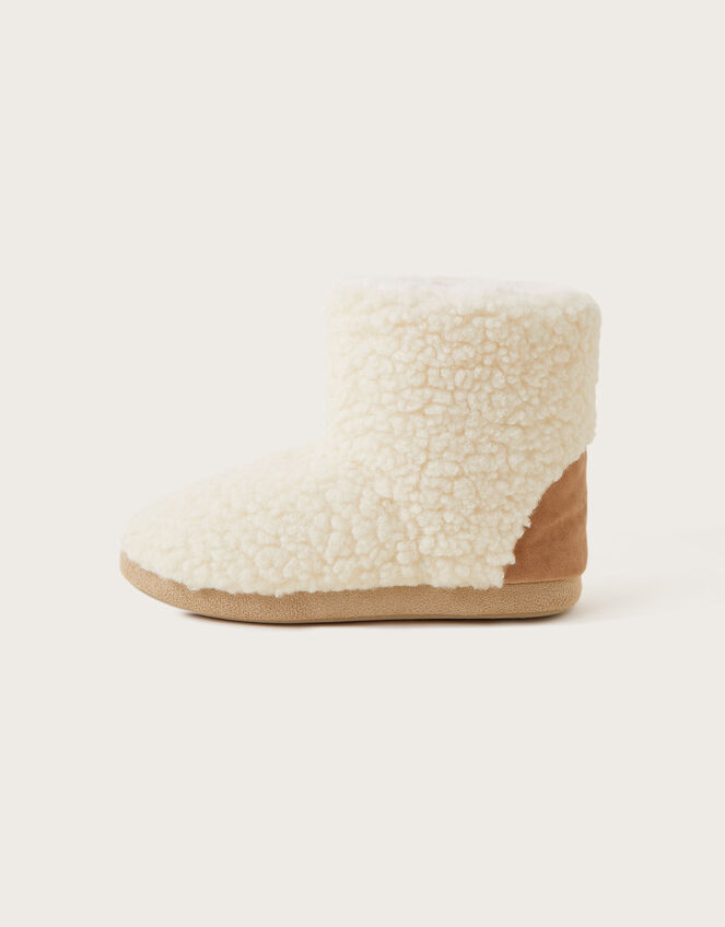 Faux Shearling Soft Slipper Boots, Ivory (IVORY), large
