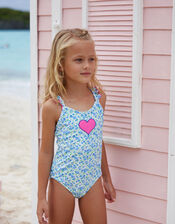 Sunuva Vintage Ditsy Floral Swimsuit, Blue (BLUE), large