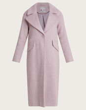 Jenny Brushed Wool Smart Coat with Recycled Polyester, Pink (PINK), large