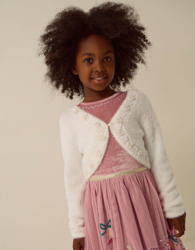 Phoebe Pearl Trim Cardigan, Ivory (IVORY), large