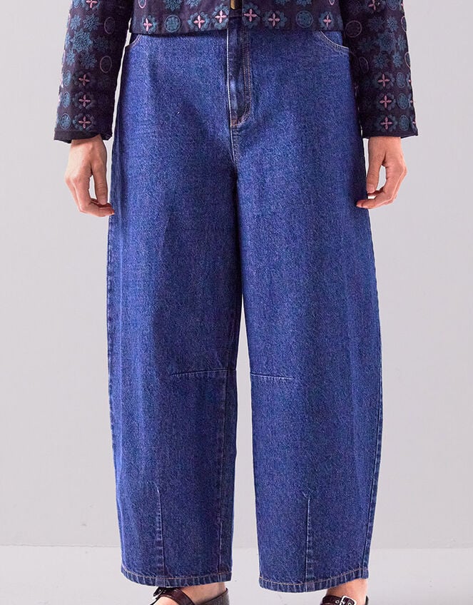 East Ozla Denim Barrel Trousers, Blue (DENIM), large