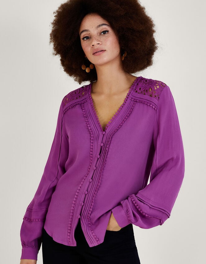 Hope Lace Trim Top with LENZING™ ECOVERO™, VIOLET, large