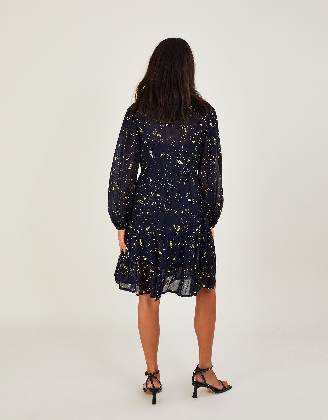 Constella Foil Sequin Dress Blue