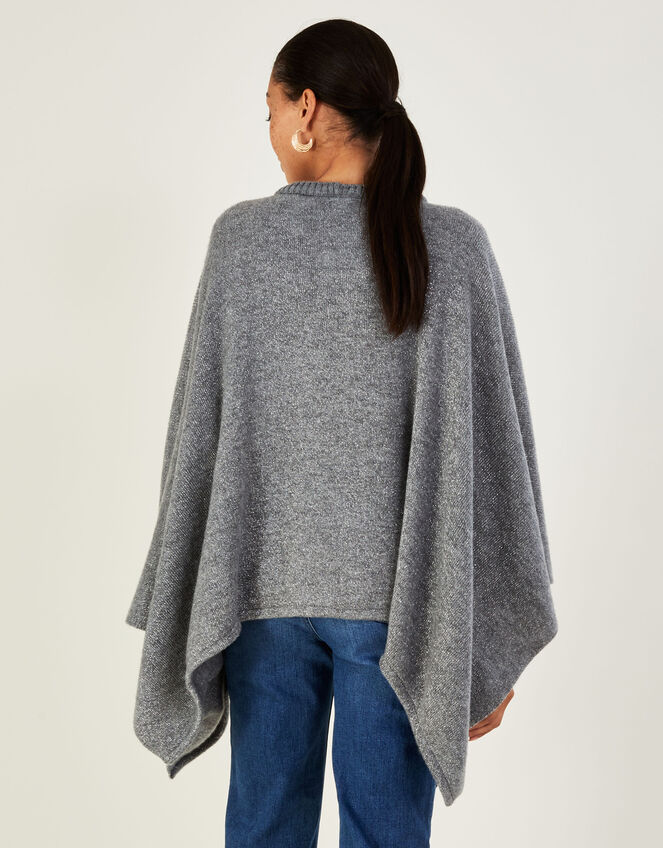 Metallic Poncho, Grey (GREY), large