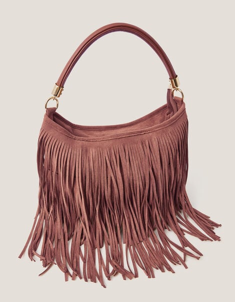 Fay Suedette Fringe Bag, , large