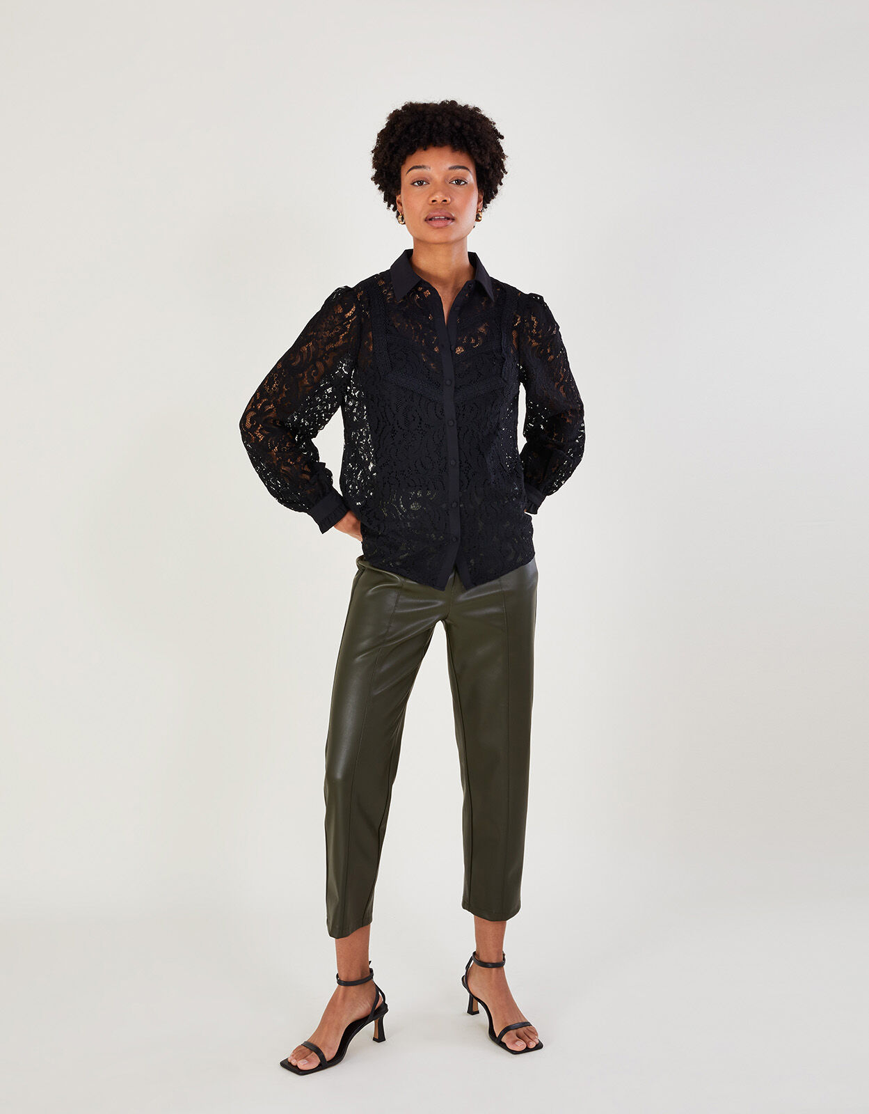 Boho Sheer Ruffled Tie-Front Blouse | LOVESTITCH