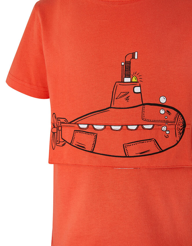 Otis Submarine T-Shirt in Pure Cotton, Orange (ORANGE), large