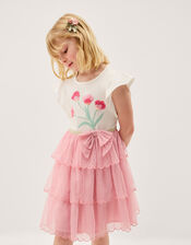 Tulip Polka Dot Mesh Disco Dress, Pink (PINK), large