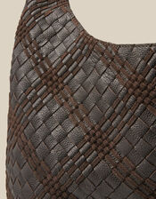 Adele Woven Leather Shoulder Bag, , large