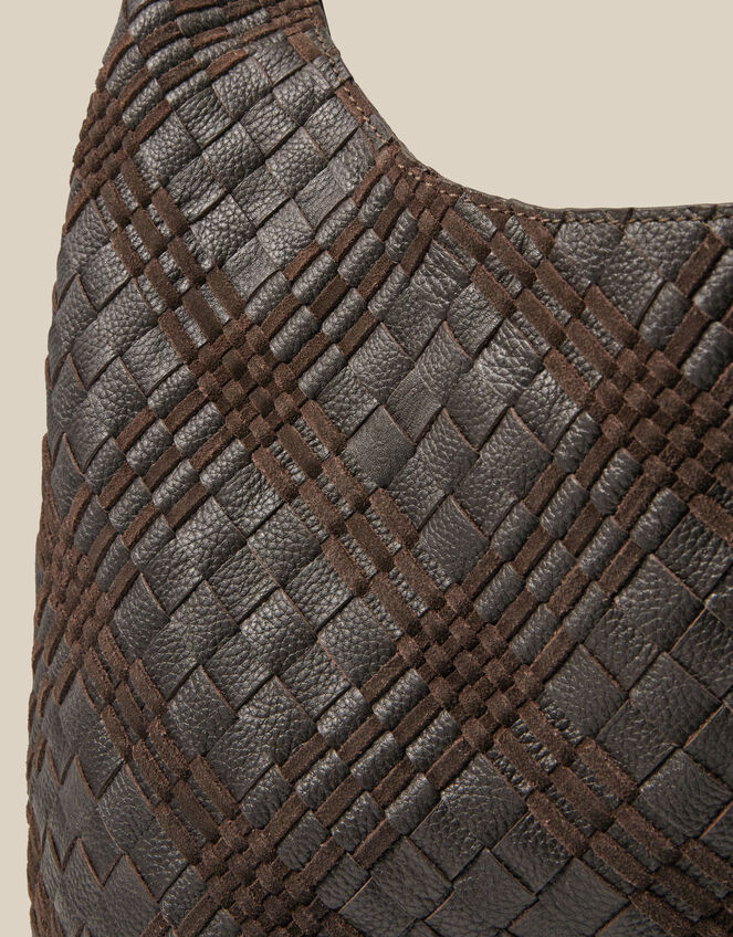 Adele Woven Leather Shoulder Bag, , large