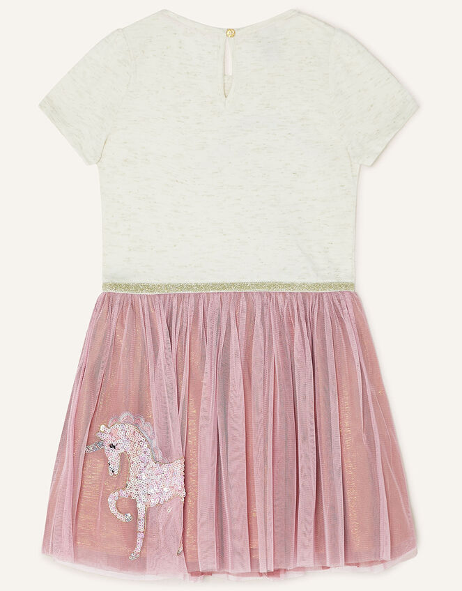 Disco Unicorn Short Sleeve Dress, Pink (PINK), large