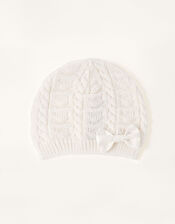 Grace Sparkle Heart Beanie, Ivory (IVORY), large
