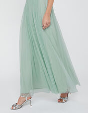 Elyse Sequin Waist Maxi Dress, Green (GREEN), large