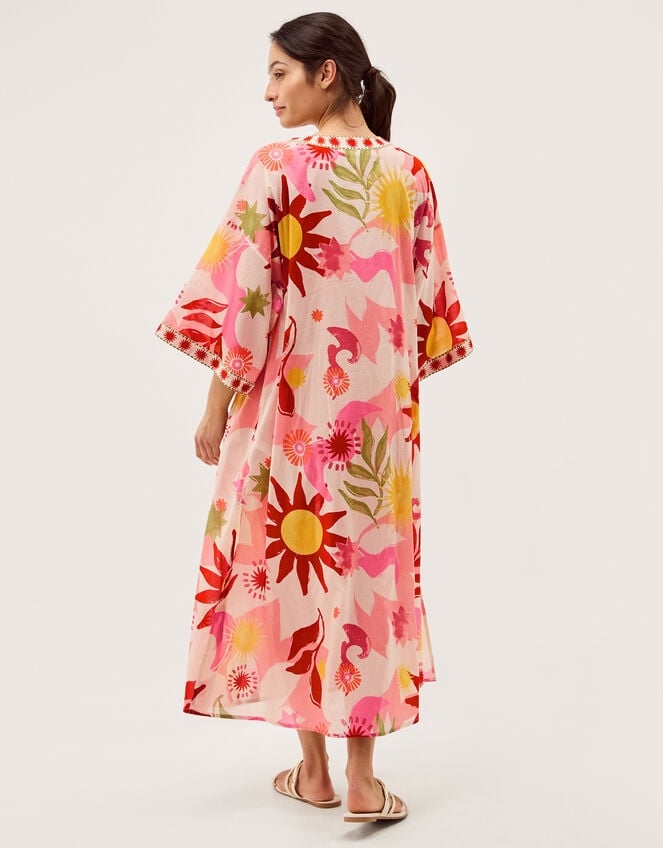 Anissa Sun Print Midi Kaftan, Ivory (IVORY), large