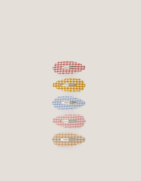 5-Pack Gingham Hair Clips, , large