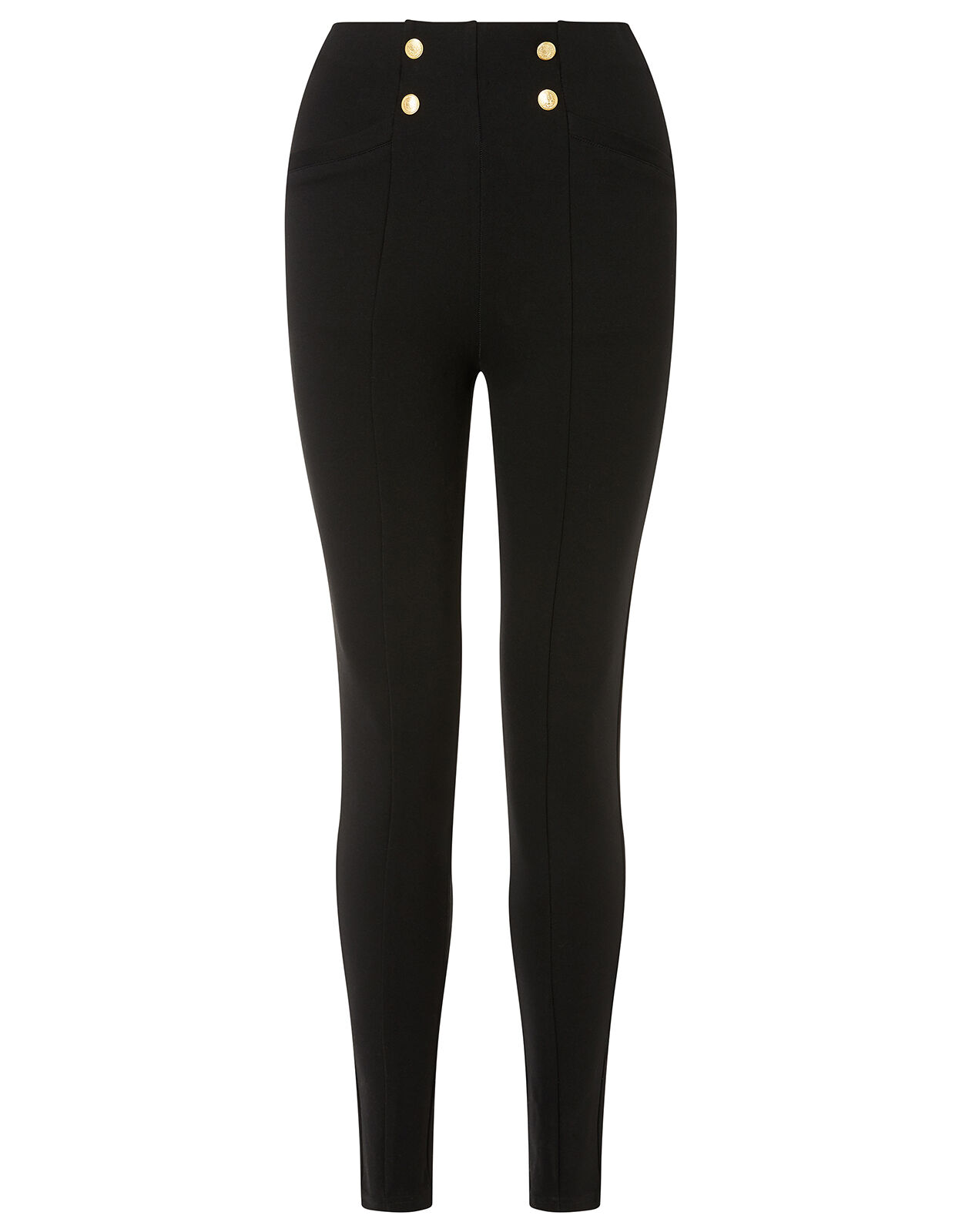 Military Button Treggings Black 