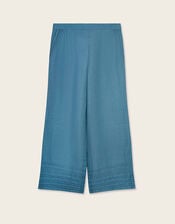 East Hetta Linen Tonal Embroidery Trousers, Blue (BLUE), large