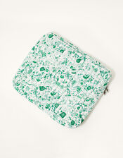 Floral Print Quilted Laptop Case, , large