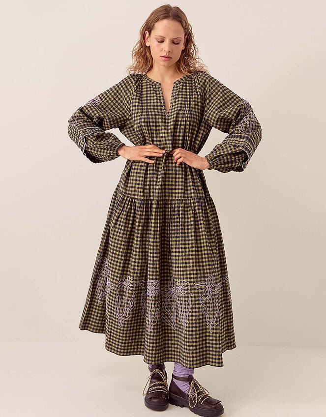 East Dilly Gingham Cotton Dress, Multi (MULTI), large