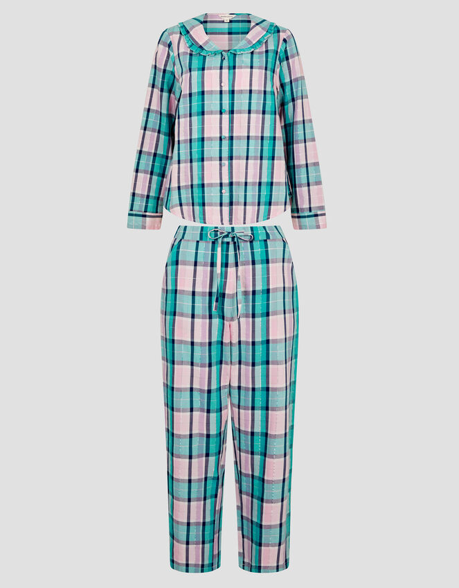 Cleo Check Pyjama Set, Teal (TEAL), large