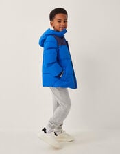 Colourblock Puffer Jacket, Blue (BLUE), large