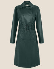 Phoebe PU Trench Coat, Teal (TEAL), large