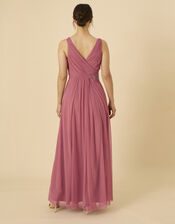 Michaela Maxi Dress in Recycled Polyester, Pink (ROSE), large