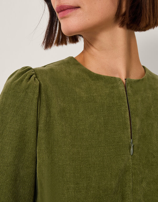 Morgan Blouson Fit & Flare Midi Dress, Green (GREEN), large