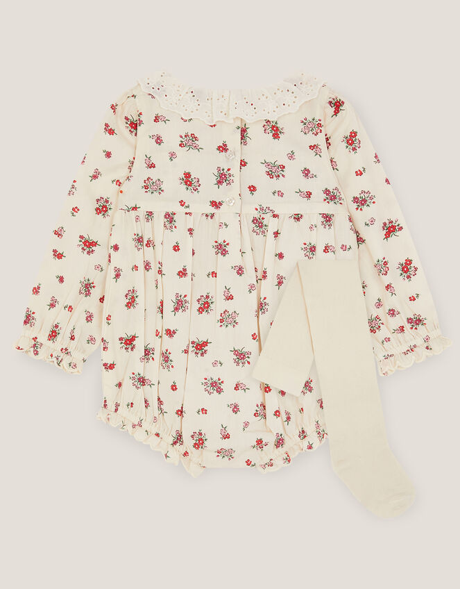 Newborn Floral Print Romper, Ivory (IVORY), large