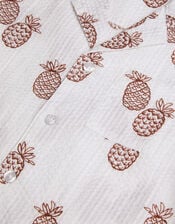 Pineapple Print Shirt, Cream (CREAM), large