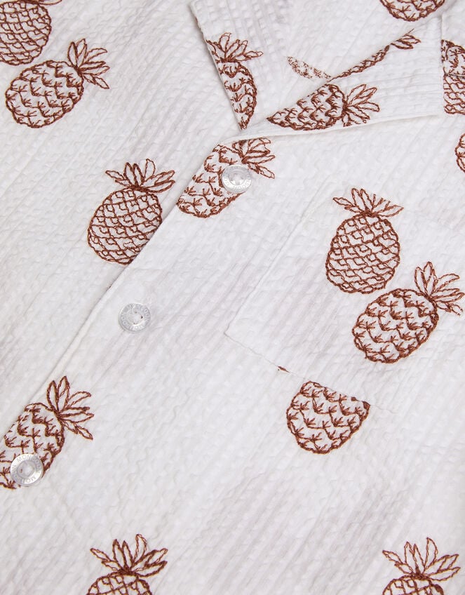 Pineapple Print Shirt, Cream (CREAM), large