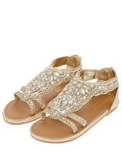 Valencia Bead and Gem Sandals, Gold (GOLD), large