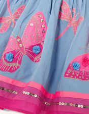 Dragonfly and Butterfly Skirt, Blue (BLUE), large