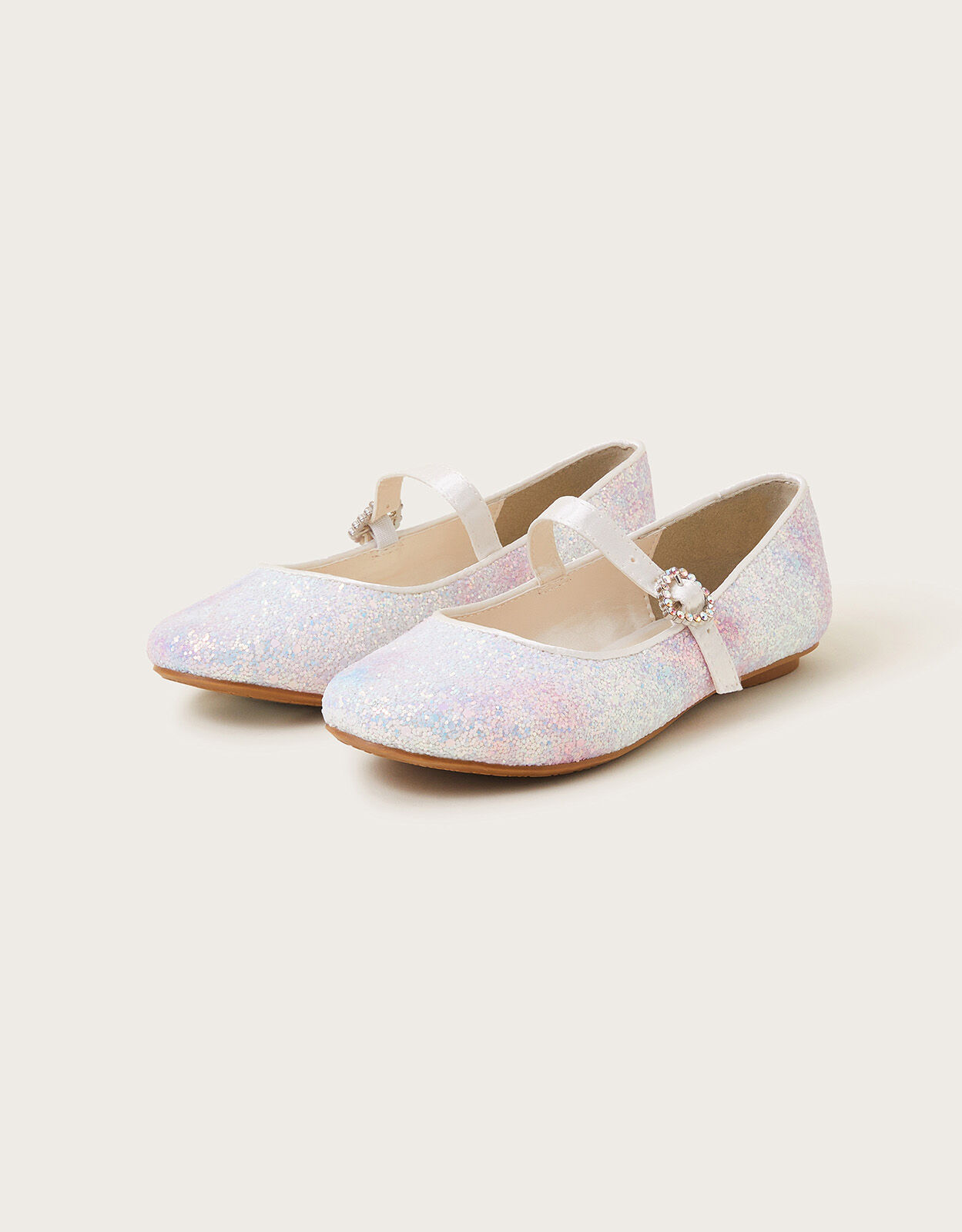 Ellie Ombre Glitter Ballerina Flats Ivory Girls Flat Shoes Monsoon Global