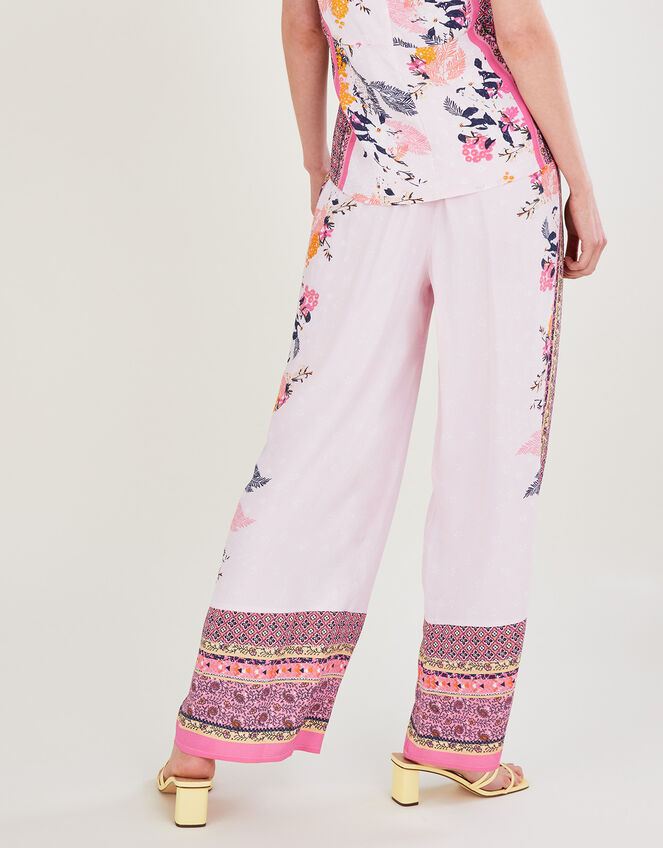 Phedra Print Trousers in Sustainable Viscose, Pink (BLUSH), large