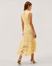 Gianna Sleeveless Lace Midi Dress, Yellow (YELLOW), large