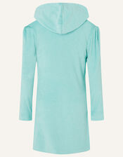 Flamingo Towelling Dress, Blue (TURQUOISE), large