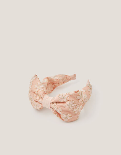 Sara Floral Embroidered Bow Headband , , large