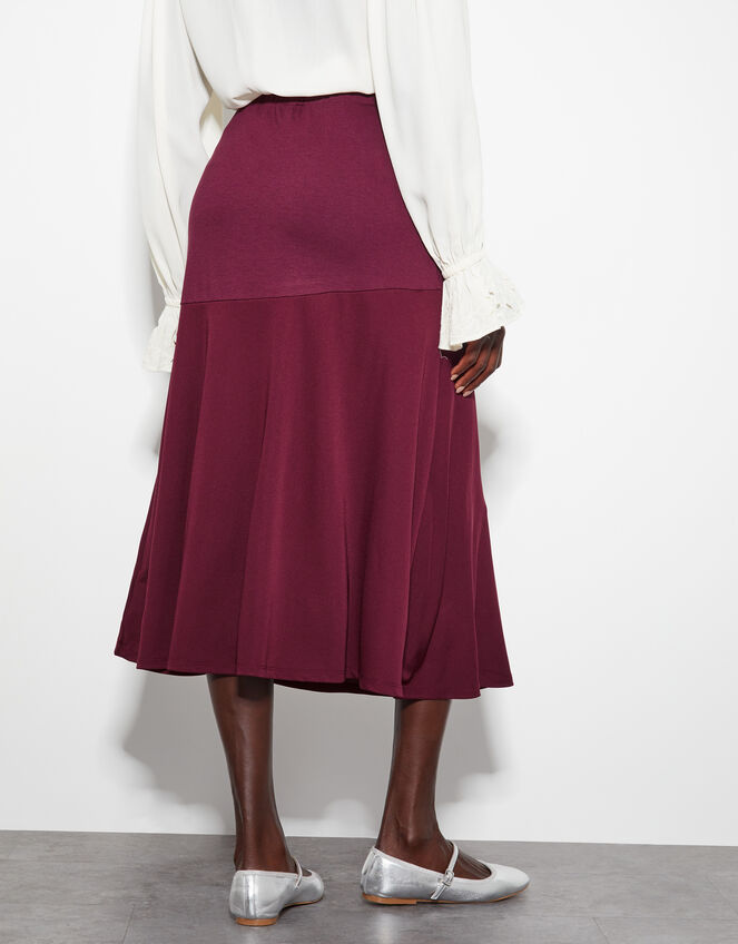 Fifi Jersey Panel Midi Skirt, Red (BERRY), large