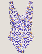 Cece Block Print Swimsuit, Blue (BLUE), large