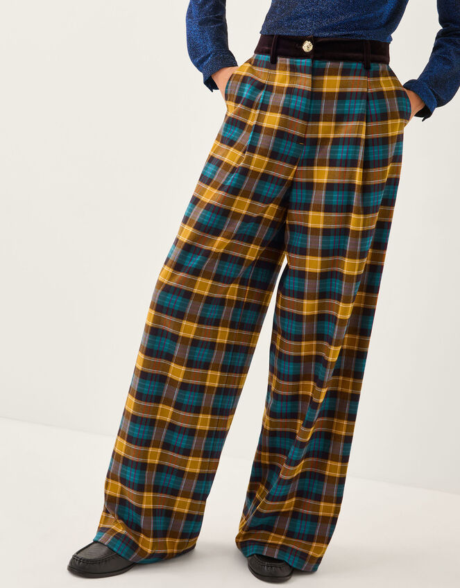 Monsoon x Sarah Corbett-Winder Tartan Suit Trousers, Yellow (YELLOW), large