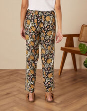 ARTISAN STUDIO Woodblock Floral Fauna Trousers, Black (BLACK), large