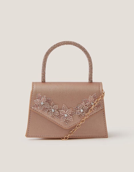 Floral Embellished Sparkle Bag, , large